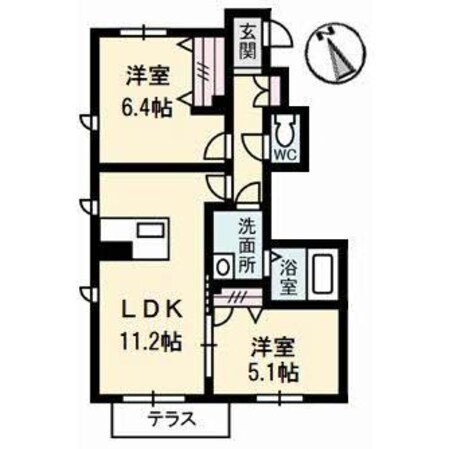 シャーメゾンフォーレ蔵本Ⅰ番館の物件間取画像